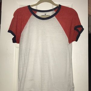 salmon sleeves shirt